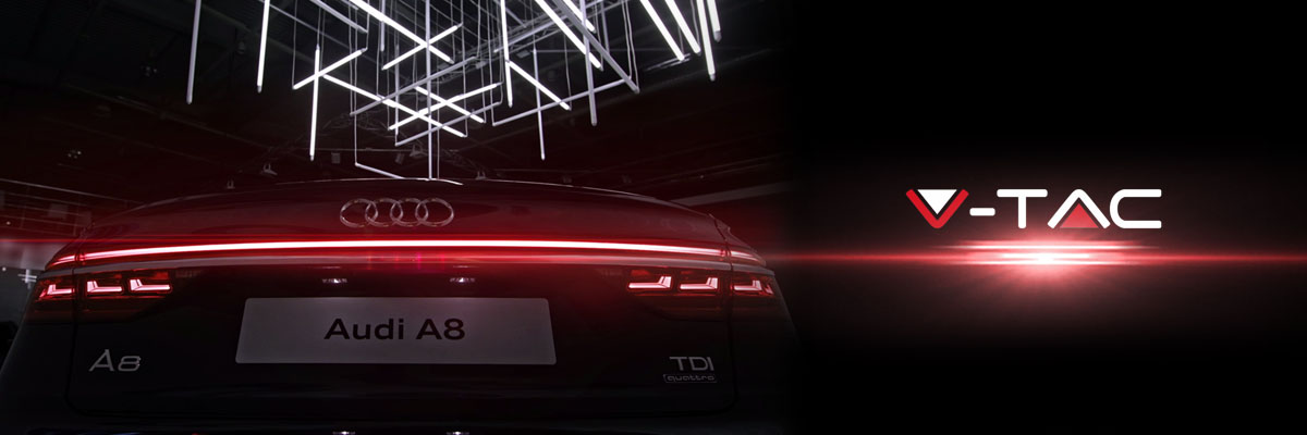 V-TAC ha sostenuto anche la nuova Audi A8 al salone automobilistico di Sofia - edizione 2017